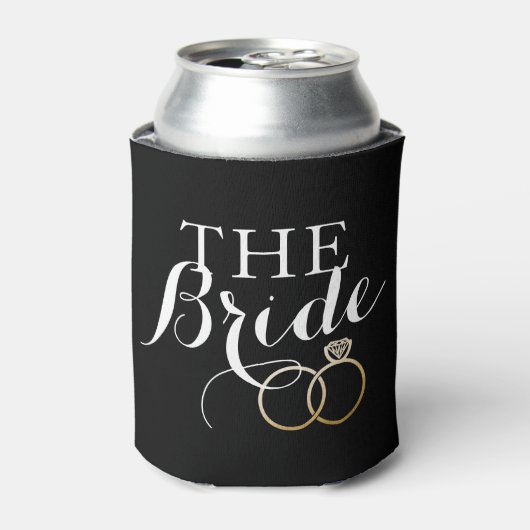 Rafraichisseur De Cannettes Mariage Or Cercles Bride Custom Can Cooler (Can devant)