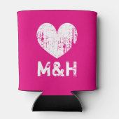 Rafraichisseur De Cannettes Mariage rose néon monogramme personnalisé peut ref (Dos)