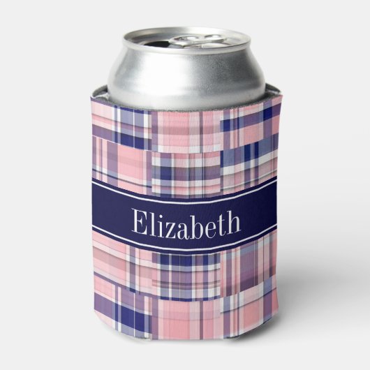 Rafraichisseur De Cannettes Marine Rose Whelppy Patchwork Madras N Monogramme (Can devant)