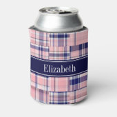 Rafraichisseur De Cannettes Marine Rose Whelppy Patchwork Madras N Monogramme (Can Dos)