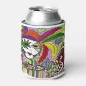 Rafraichisseur De Cannettes Masque de plumes de Mardi Gras psychédélique (Can devant)