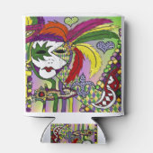 Rafraichisseur De Cannettes Masque de plumes de Mardi Gras psychédélique (Dos)