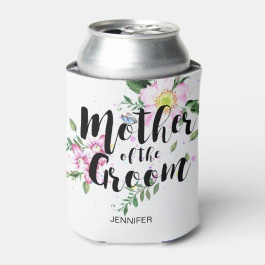 Rafraichisseur De Cannettes Mère du Mariage d'aquarelle rose Groom (Can devant)