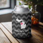 Rafraichisseur De Cannettes Michigan State Map with Custom Love Heart and Name