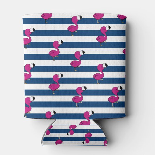 Rafraichisseur De Cannettes mignon tropical rose bébé flamingo marine bleu ray (Dos)