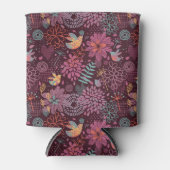 Rafraichisseur De Cannettes Modèle floral Abstrait avec oiseaux (Devant)