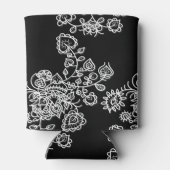 Rafraichisseur De Cannettes Moderne Motif de dentelle noir et blanc tendance (Dos)