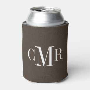 Rafraichisseur De Cannettes Monogramme Brown rustique