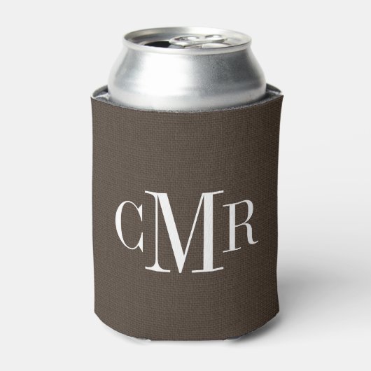 Rafraichisseur De Cannettes Monogramme Brown rustique (Can devant)