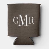 Rafraichisseur De Cannettes Monogramme Brown rustique (Devant)