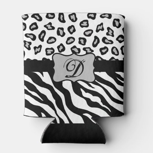 Rafraichisseur De Cannettes Monogramme de peau de léopard blanc noir (Dos)