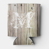 Rafraichisseur De Cannettes Monogramme en bois rustique (Devant)