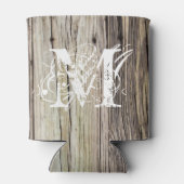 Rafraichisseur De Cannettes Monogramme en bois rustique (Dos)