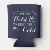 Rafraichisseur De Cannettes Monogramme Mariage moderne bleu marine (Dos)