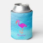 Rafraichisseur De Cannettes monogramme rose flamingo bleu mer (Can devant)