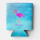 Rafraichisseur De Cannettes monogramme rose flamingo bleu mer (Devant)