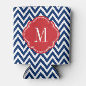 Rafraichisseur De Cannettes Monogramme rouge blanc et bleu Chevron (Devant)
