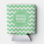 Rafraichisseur De Cannettes Monogramme vert et blanc Motif Chevron (Dos)