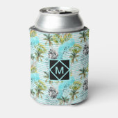 Rafraichisseur De Cannettes Motif Abstrait de palmier aquarelle (Can Dos)