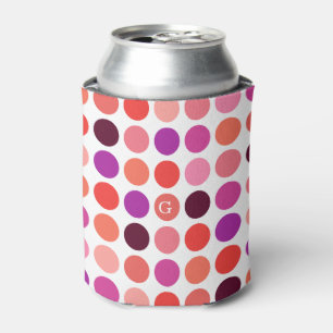 Rafraichisseur De Cannettes Motif chic et coloré à pois avec monogramme