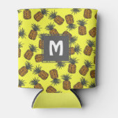 Rafraichisseur De Cannettes motif d'ananas tropical peint à la main (Devant)