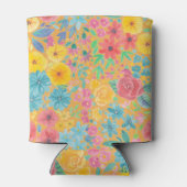 Rafraichisseur De Cannettes Motif d'aquarelle florale en jaune (Dos)