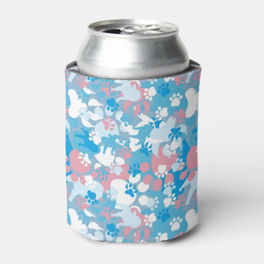 Rafraichisseur De Cannettes Motif de chamouflage rose et bleu (Can devant)