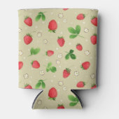 Rafraichisseur De Cannettes Motif de fraises d'aquarelle (Devant)