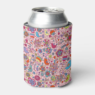 Rafraichisseur De Cannettes Motif de ressort avec les fleurs colorées