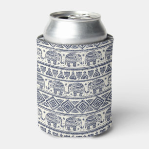 Rafraichisseur De Cannettes Motif ethnique bleu d'éléphant
