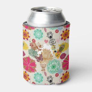 Rafraichisseur De Cannettes Motif floral dans le rétro style