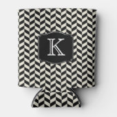 Rafraichisseur De Cannettes Motif noir et blanc avec monogramme (Devant)