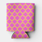 Rafraichisseur De Cannettes Motif Quatrefoil Marocain Rose Chaud #5 (Devant)
