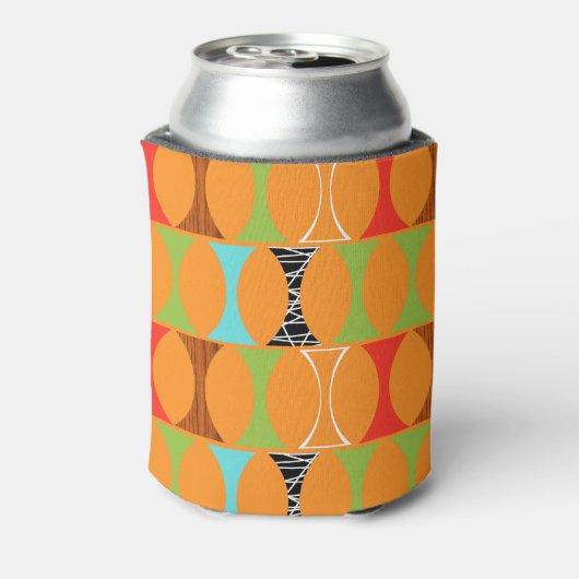 Rafraichisseur De Cannettes Moyenne Siècle Moderne Orange Motif Can Cooler (Can Dos)