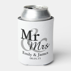 Rafraichisseur De Cannettes Mr&Mrs Simple Elegant Typographie Mariage Faveur