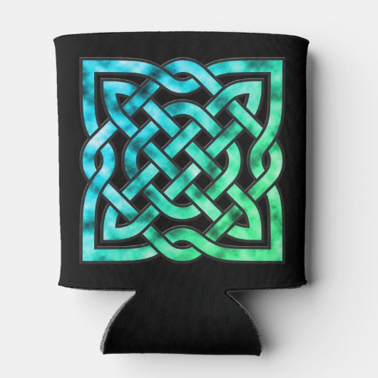 Rafraichisseur De Cannettes Noeud celtique - Carré simple bleu vert (Dos)