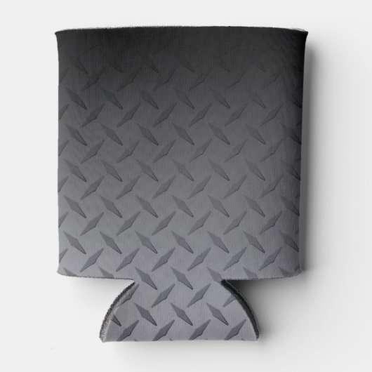 Rafraichisseur De Cannettes Noir à gris Diamondplate Acier Look Art (Devant)