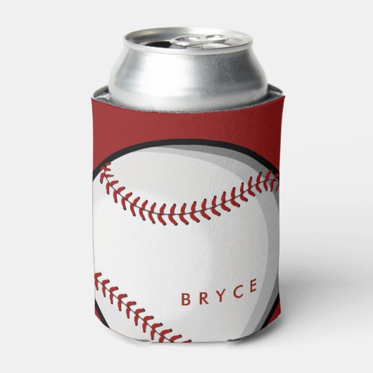 Rafraichisseur De Cannettes Nom personnalisé Big Bold Baseball Red (Can devant)