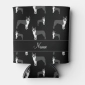 Rafraichisseur De Cannettes Nom personnalisé black boston terrier (Devant)