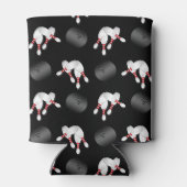 Rafraichisseur De Cannettes Nom personnalisé motif de bowling noir (Dos)