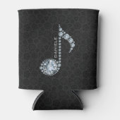 Rafraichisseur De Cannettes Note de musique Diamants blancs sur noir (Devant)