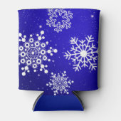 Rafraichisseur De Cannettes Ornement de flocon de neige bleu et blanc (Devant)