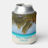Rafraichisseur De Cannettes Palm Tree Ocean View Coozie de mariage personnalis (Can devant)