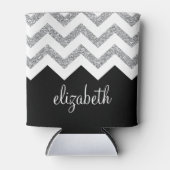 Rafraichisseur De Cannettes Parties scintillant noire et argent Imprimer Chevr (Devant)