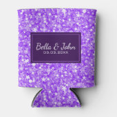 Rafraichisseur De Cannettes Parties scintillant violette avec étincelles blanc (Devant)