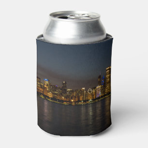 Rafraichisseur De Cannettes Paysage urbain de nuit de Chicago
