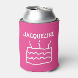 Rafraichisseur De Cannettes Personnalisé Birthday PINK Ajouter un Modèle de 
