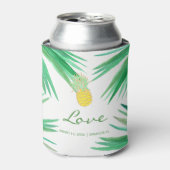 Rafraichisseur De Cannettes Plage d'ananas tropicale modifiable couleur mariag (Can devant)