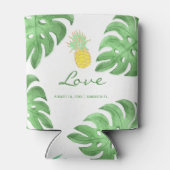 Rafraichisseur De Cannettes Plage d'ananas tropicale modifiable couleur mariag (Dos)