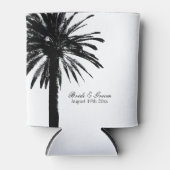 Rafraichisseur De Cannettes Plage de palmier noir et blanc mariage peut refroi (Devant)